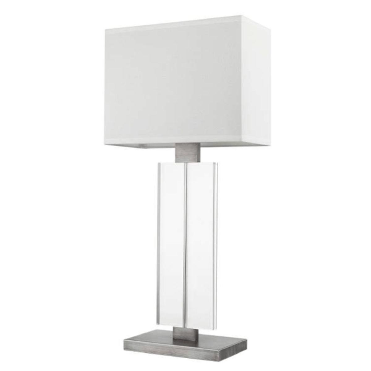 Shine 1 Light Table Lamp Acrylic Body and Hand Painted Weathered Pewter Finish