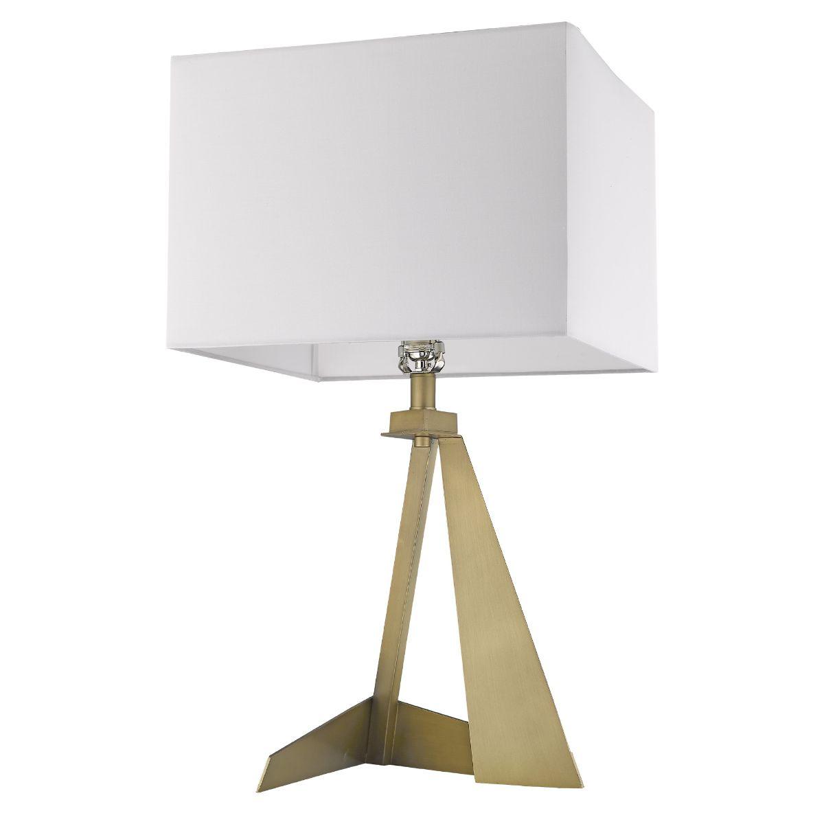 Stratos 1 Light Table Lamp Aged Brass Finish