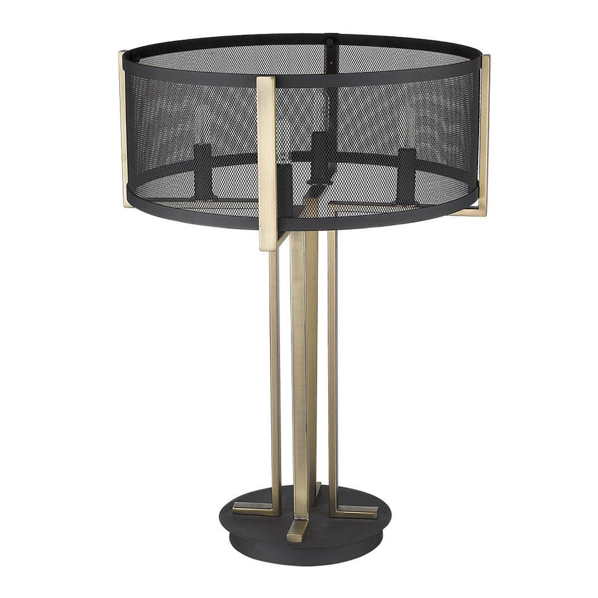 Trend Home 4 Lights Table Lamp Matte Black and Gold Finish