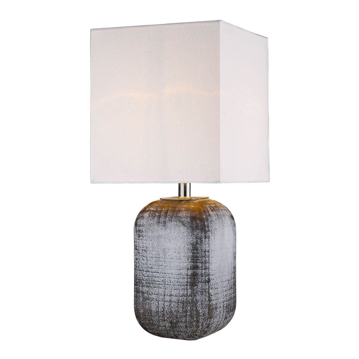 Trend Home 1 Light Table Lamp Blue/Gray Glass Body and Polished Nickel Accents