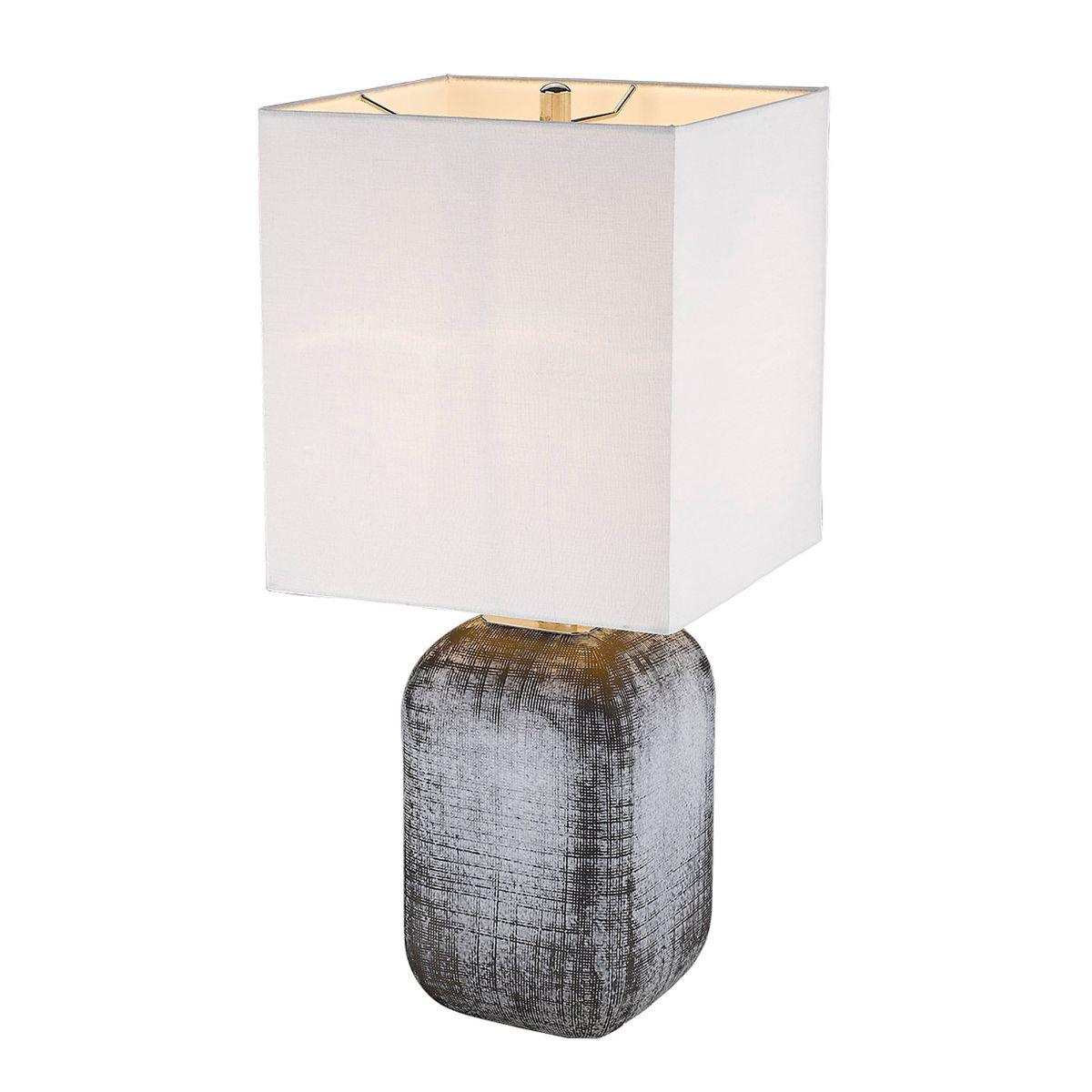 Trend Home 1 Light Table Lamp Blue/Gray Glass Body and Polished Nickel Accents