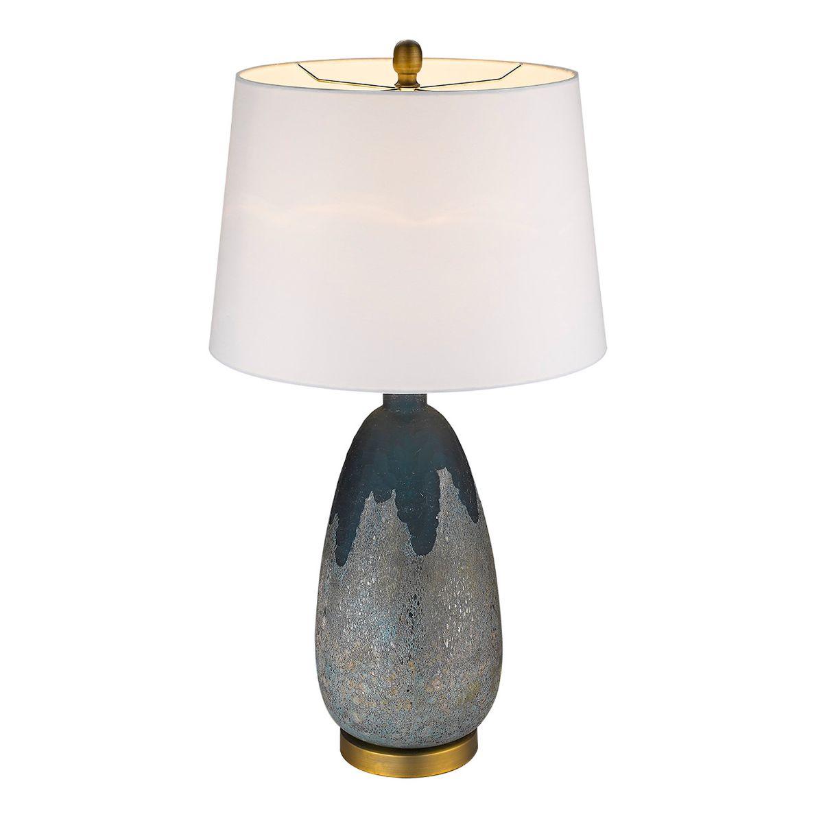 Trend Home 1 Light 30 inches Table Lamp Blue/Brown Glass Body and Brass Accents