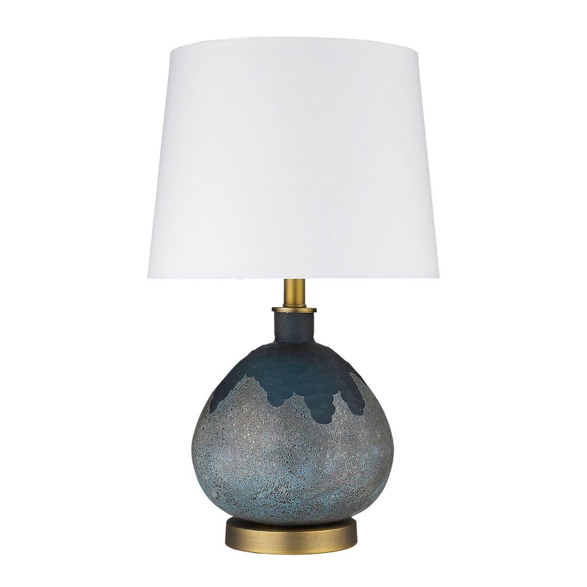 Trend Home 1 Light 22 inches Table Lamp Blue/Brown Glass Body and Brass Accents