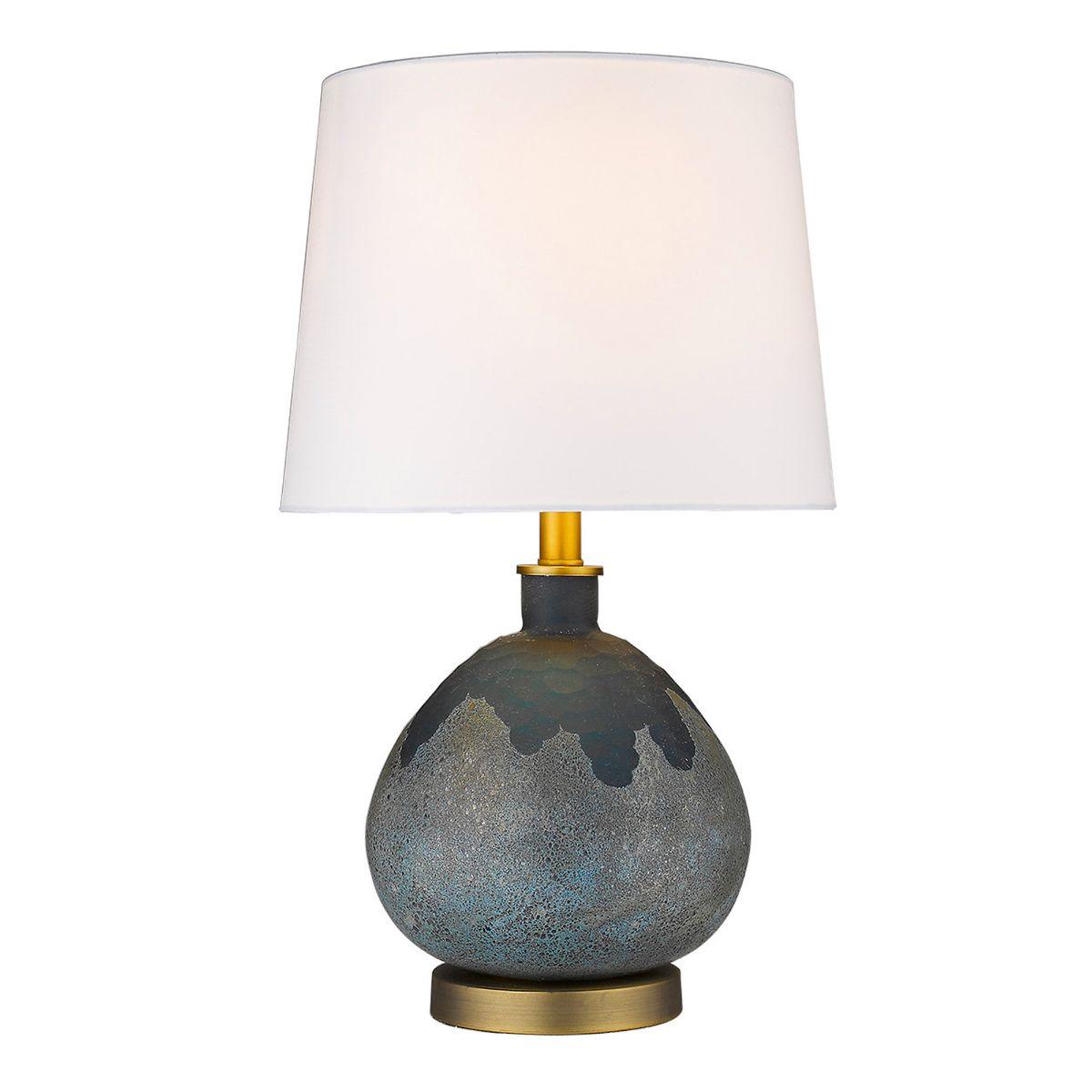 Trend Home 1 Light 22 inches Table Lamp Blue/Brown Glass Body and Brass Accents