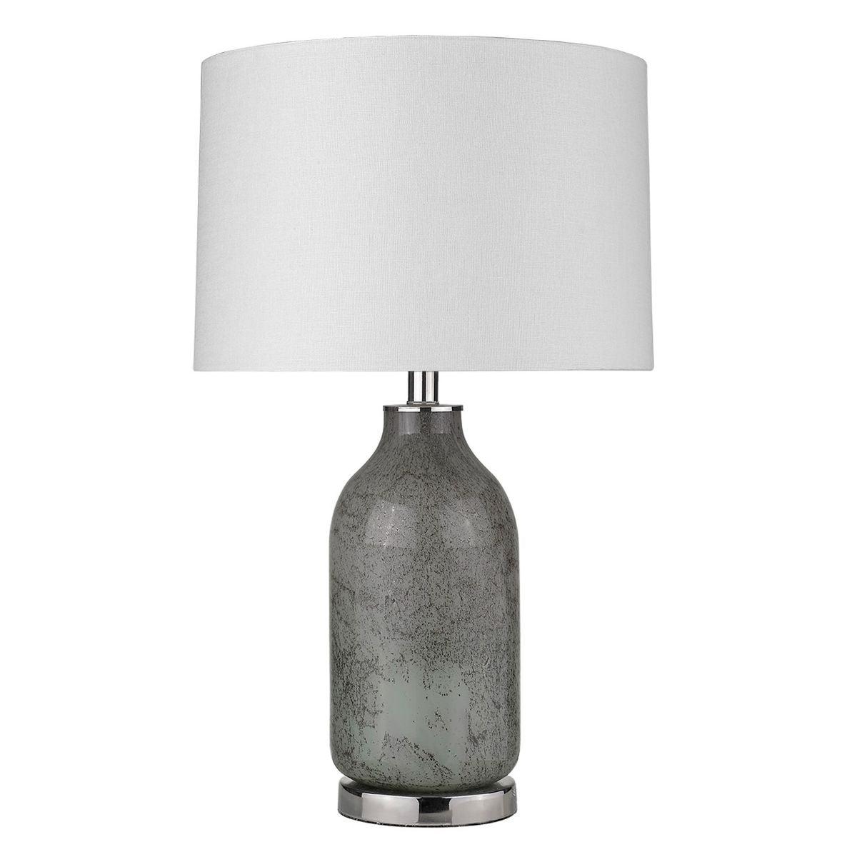 Trend Home 1 Light Table Lamp Clear Gray Glass Body and Polished Nickel Accents