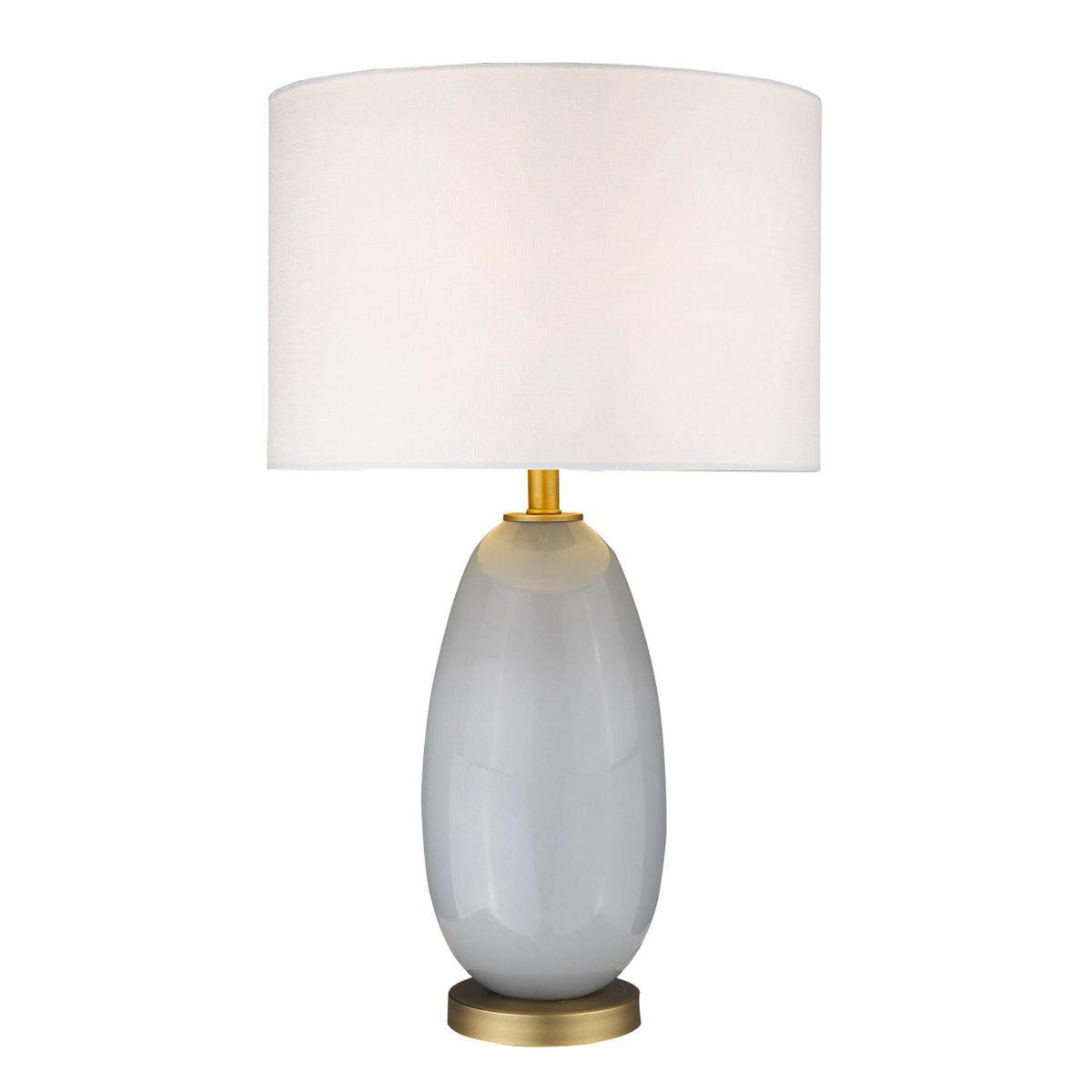 Trend Home 1 Light Table Lamp Misty White Glass Body and Brass Accents