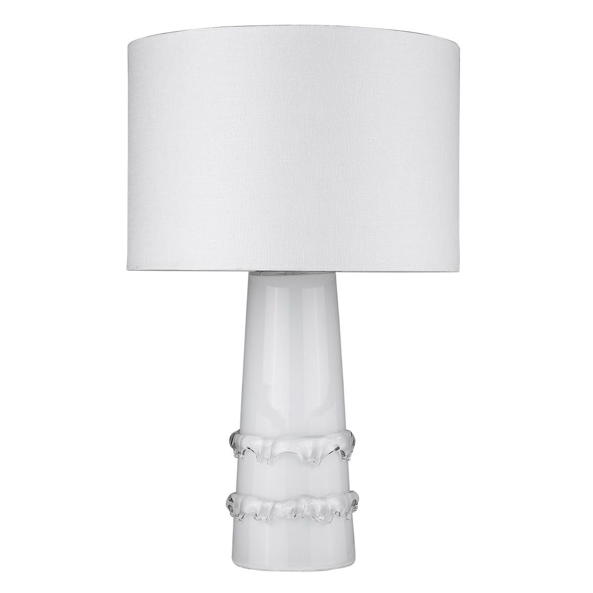 Trend Home 1 Light Table Lamp Cream Glass Body and Polished Nickel Accents