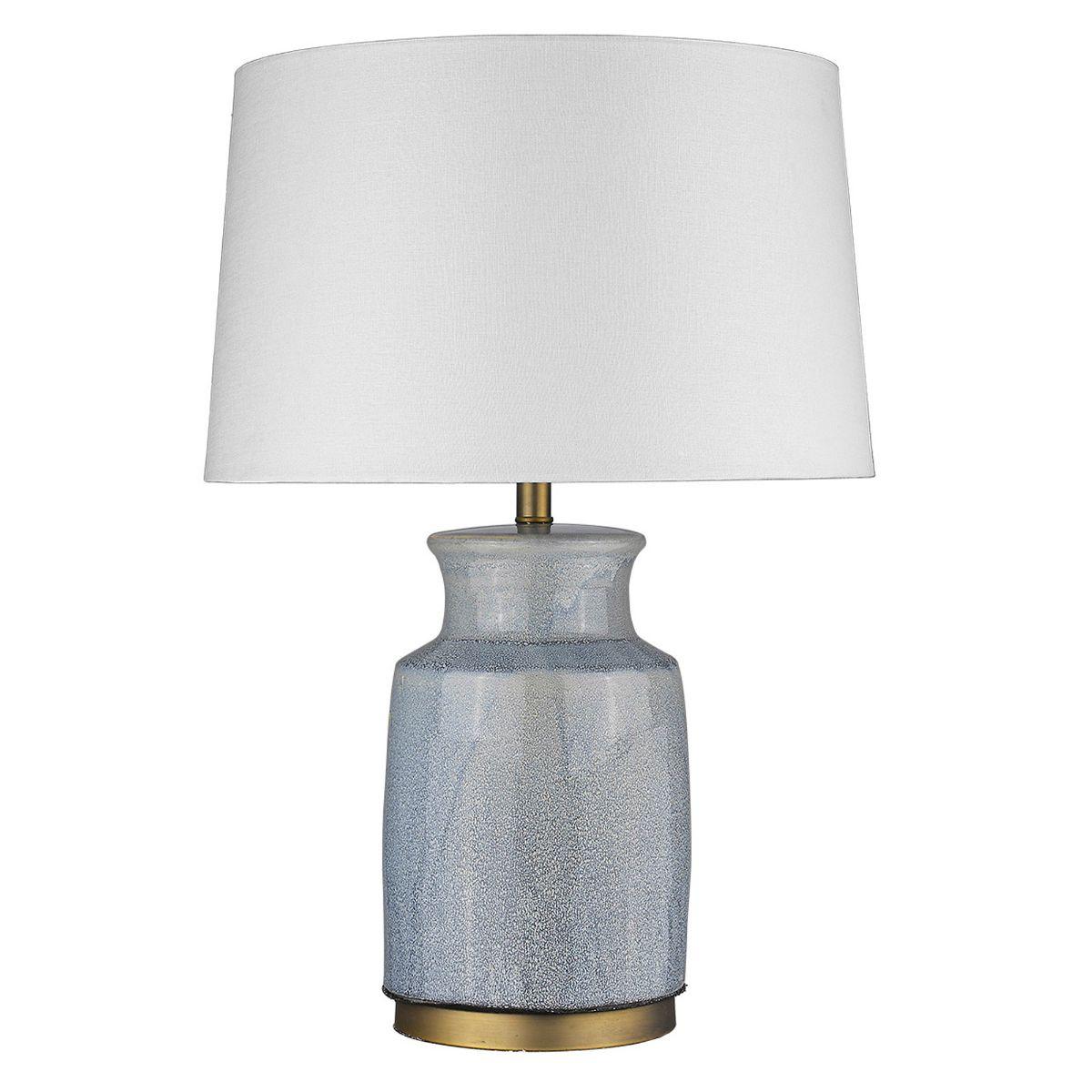 Trend Home 1 Light Table Lamp Silver Mist Ceramic Body and Brass Accents