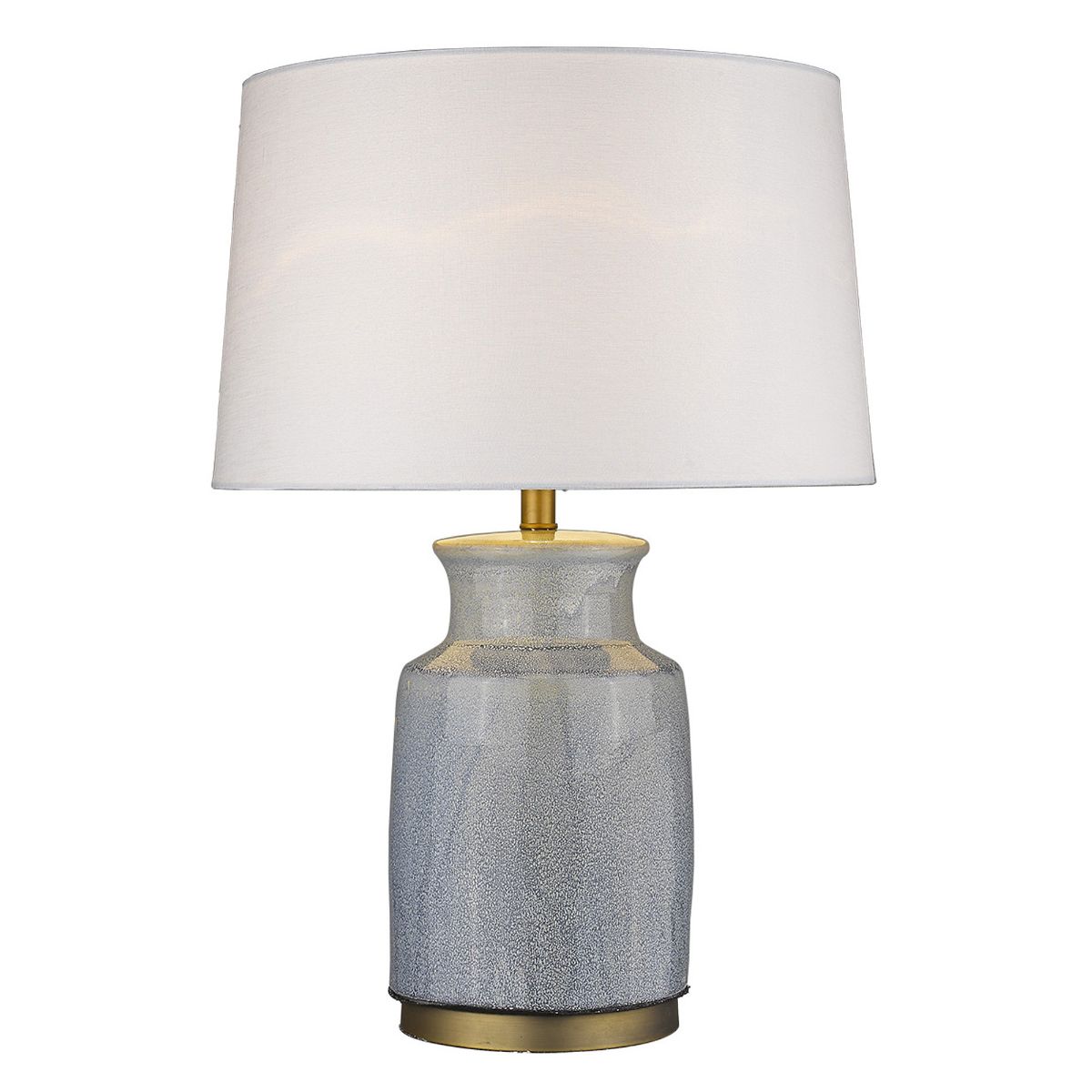 Trend Home 1 Light Table Lamp Silver Mist Ceramic Body and Brass Accents