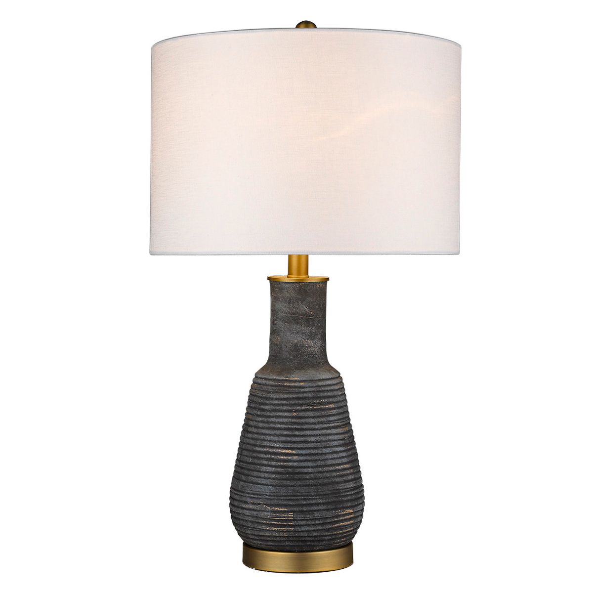 Trend Home 1 Light Table Lamp Rustic Iron Ceramic Body and Brass Accents