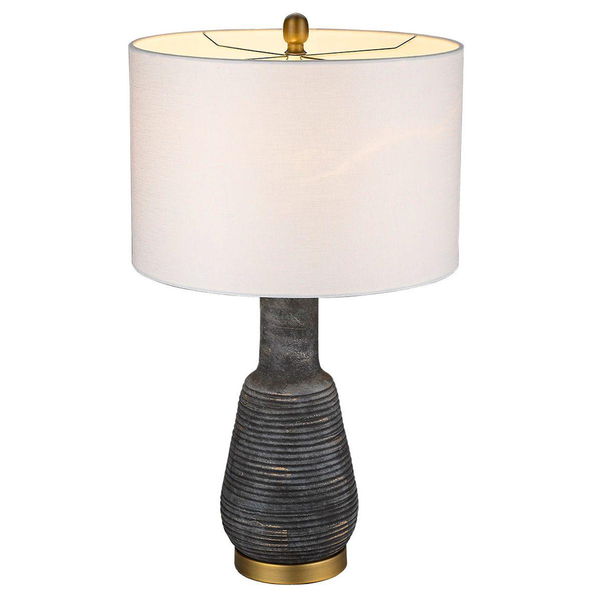 Trend Home 1 Light Table Lamp Rustic Iron Ceramic Body and Brass Accents