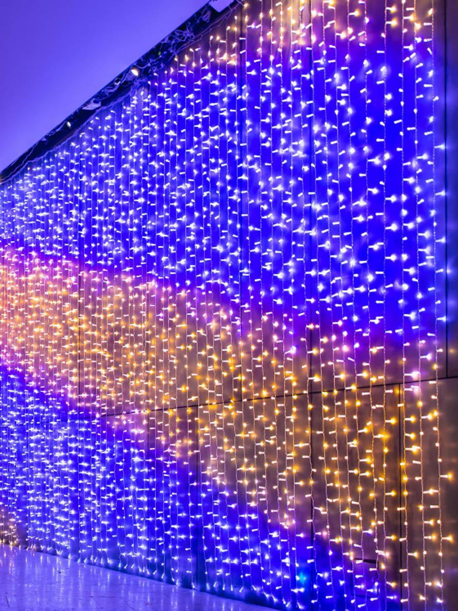Twinkly TW-PLC-CU-CA-10X25STP-T Twinkly Pro Curtain String Light RGB Capsule, 250 LEDs, 10 Drops, 24V - Bees Lighting