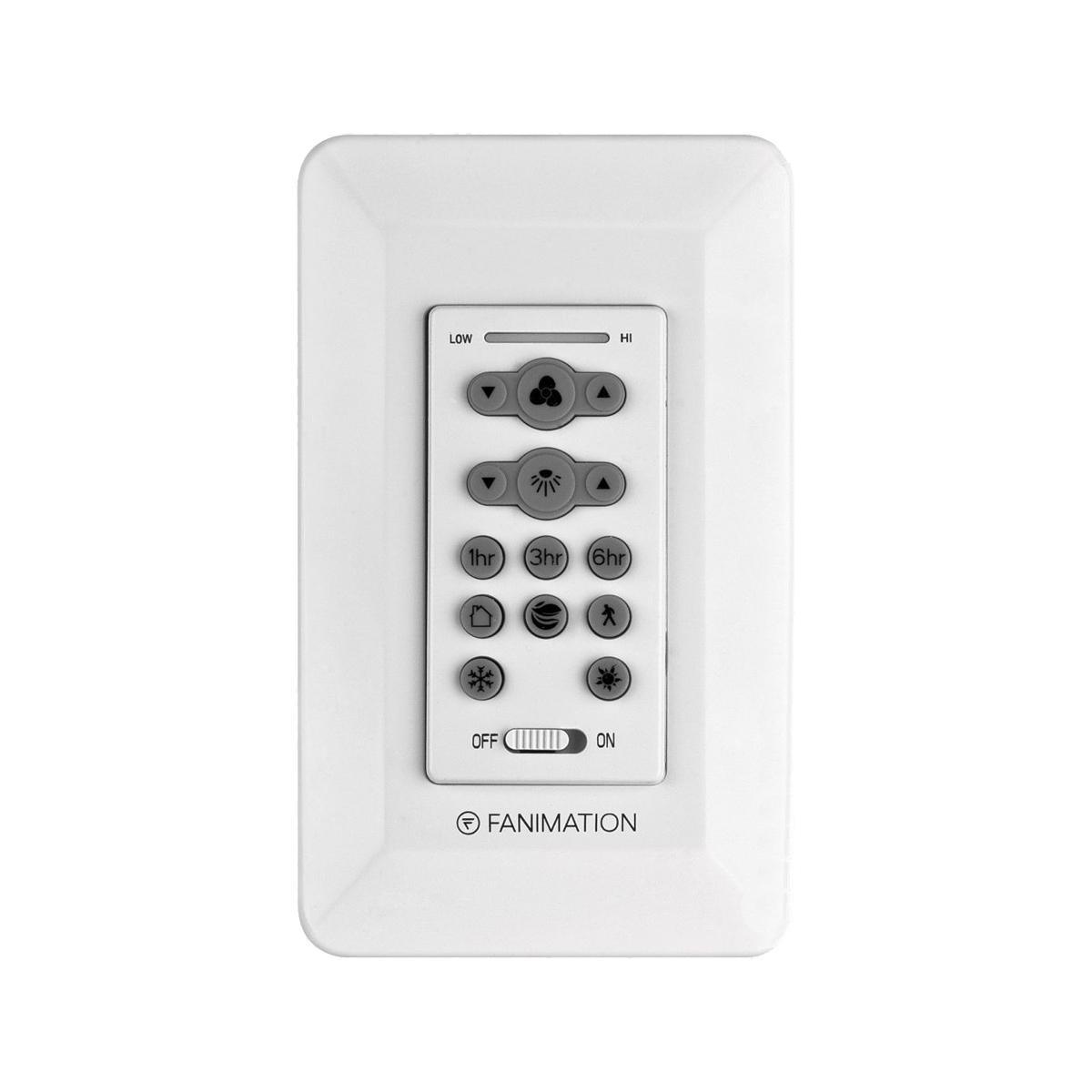 6-Speed DC Ceiling Fan And Light Wall Control With Receiver, Reversing Switch, White Finish