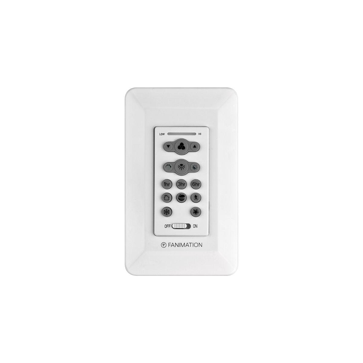 16-Speed DC Reversible Fan and Light Wall Control with Dimmer, CCT Select and Timer Options - Bees Lighting