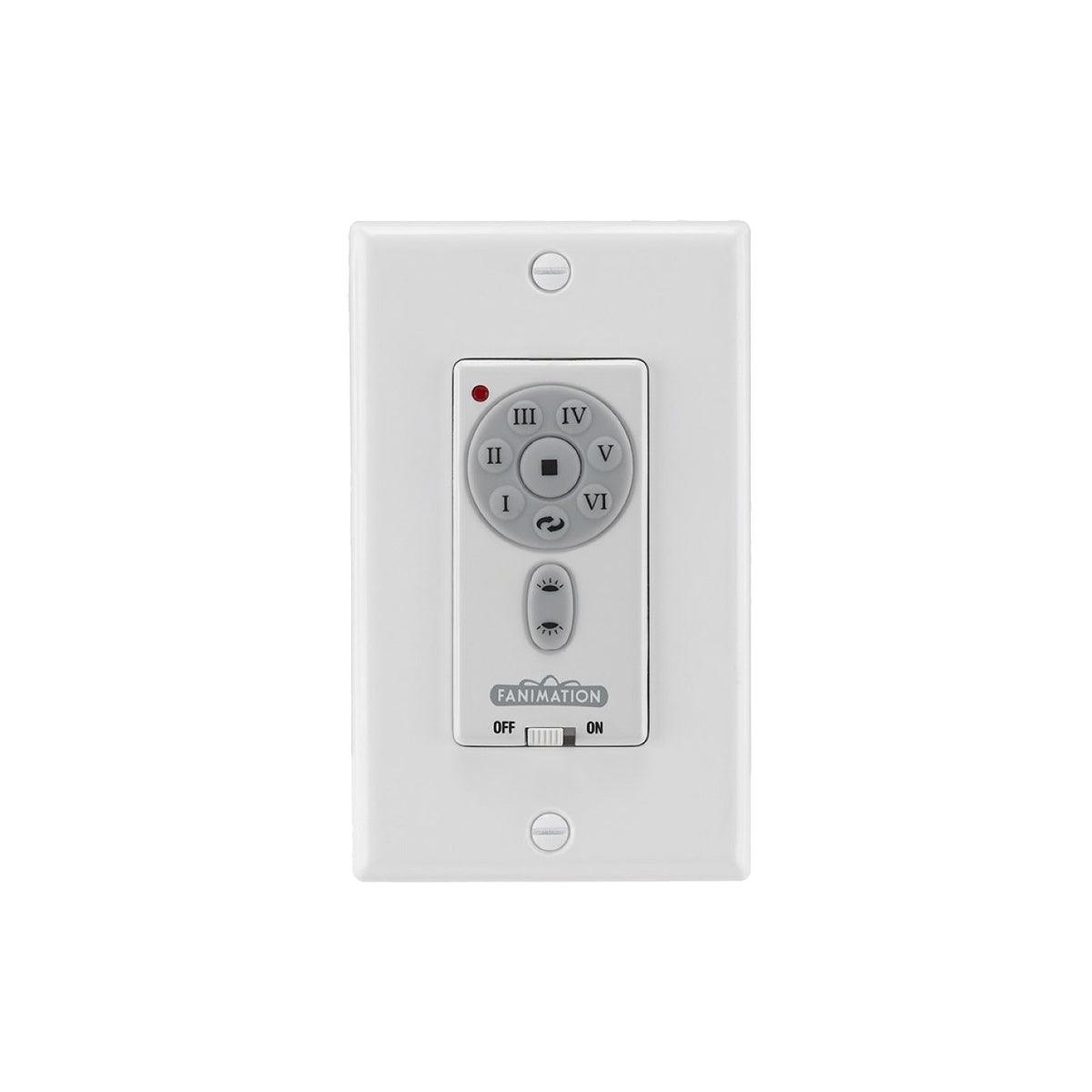 6-Speed DC Ceiling Fan And Up/Down Light Wall Control, Reversing Switch, White Finish