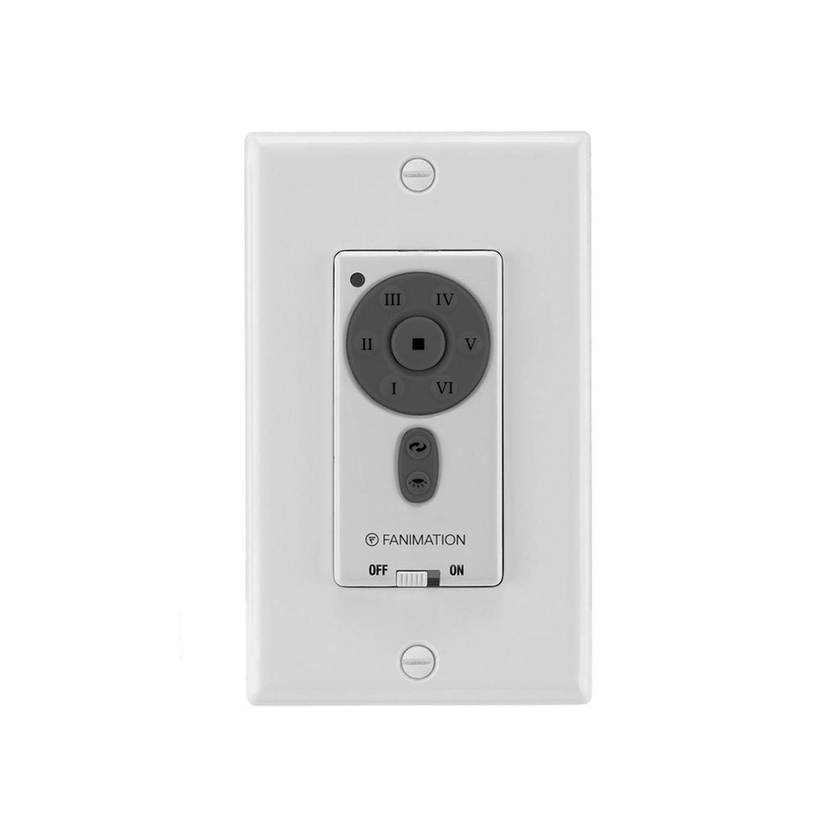 6-Speed DC Ceiling Fan And Light Wall Control, Reversing Switch, White And Dark Gray Finish