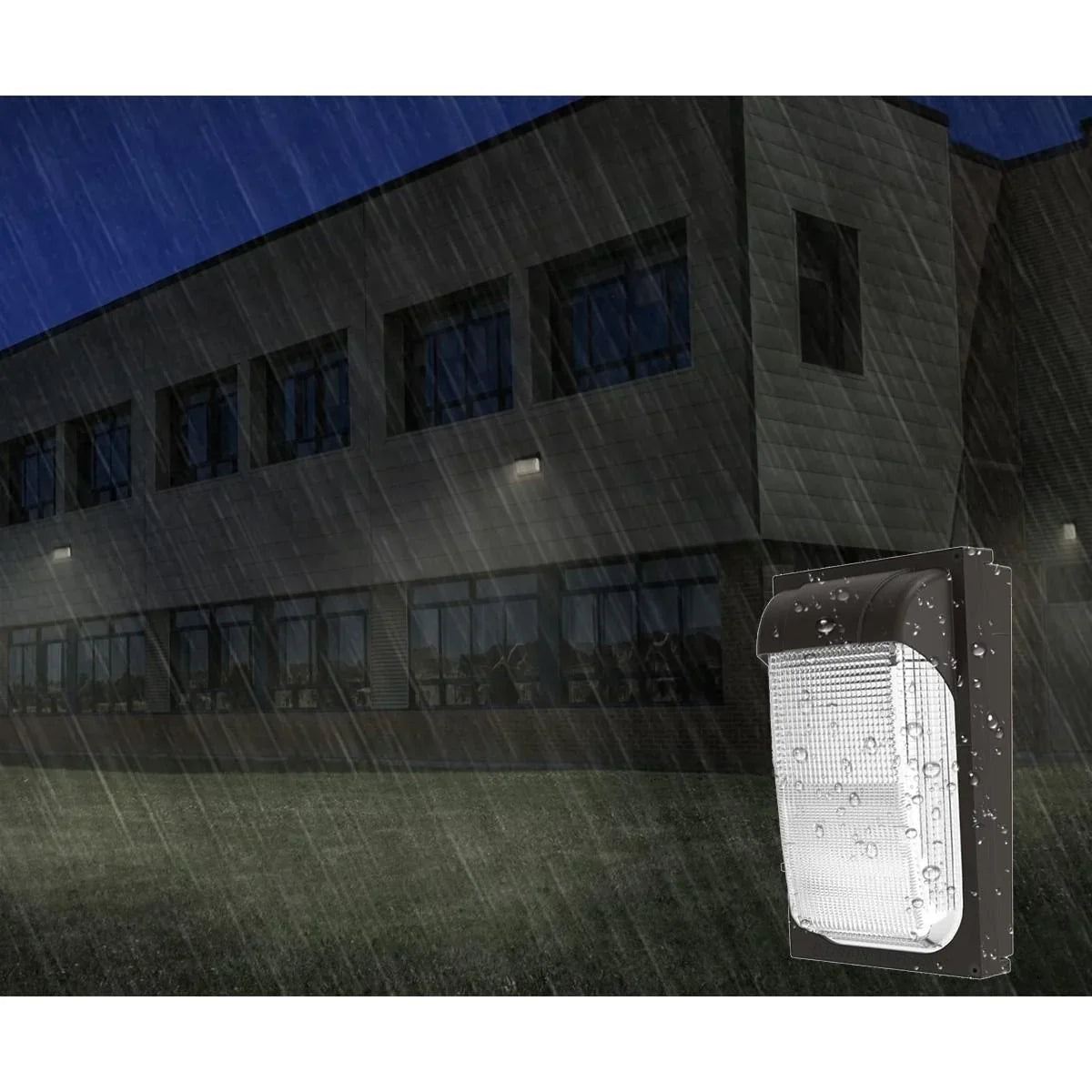 LED Mini Wall Pack With Photocell, 22 Watts Adjustable, 2700 Lumens, 4000K, 120-277V - Bees Lighting