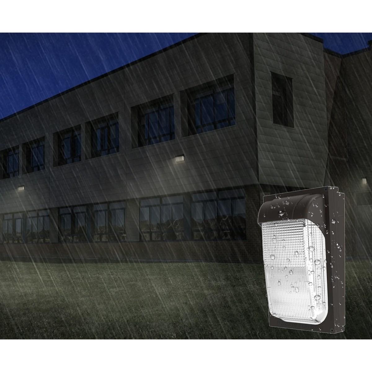 LED Mini Wall Pack, 22 Watts Adjustable, 2550 Lumens, 5000K, 120-277V - Bees Lighting