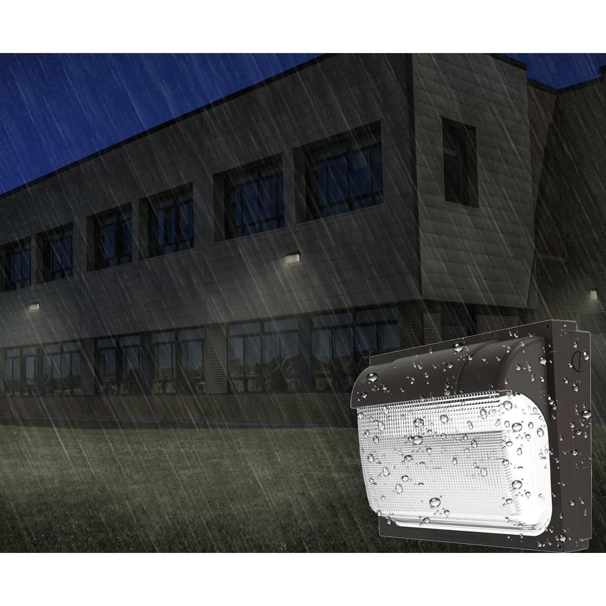 LED Wall Pack, 54 Watts Adjustable, 6600 Lumens, 5000K, 120-277V - Bees Lighting