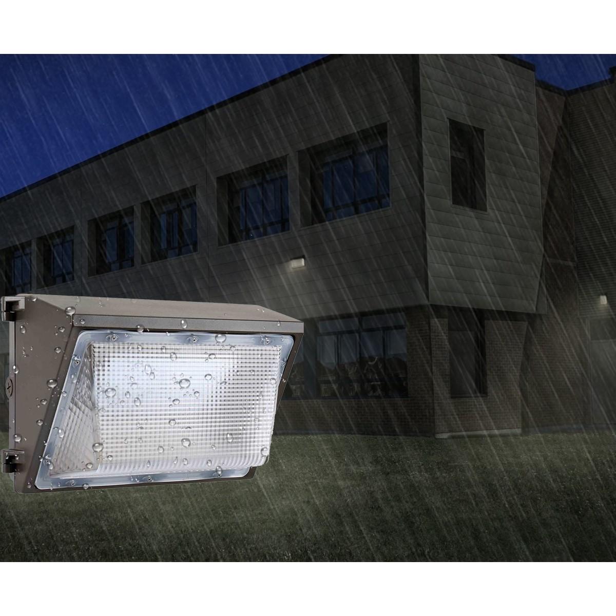 LED Wall Pack, 100 Watts Adjustable, 12000 Lumens, 30K/40K/50K, 120-277V - Bees Lighting