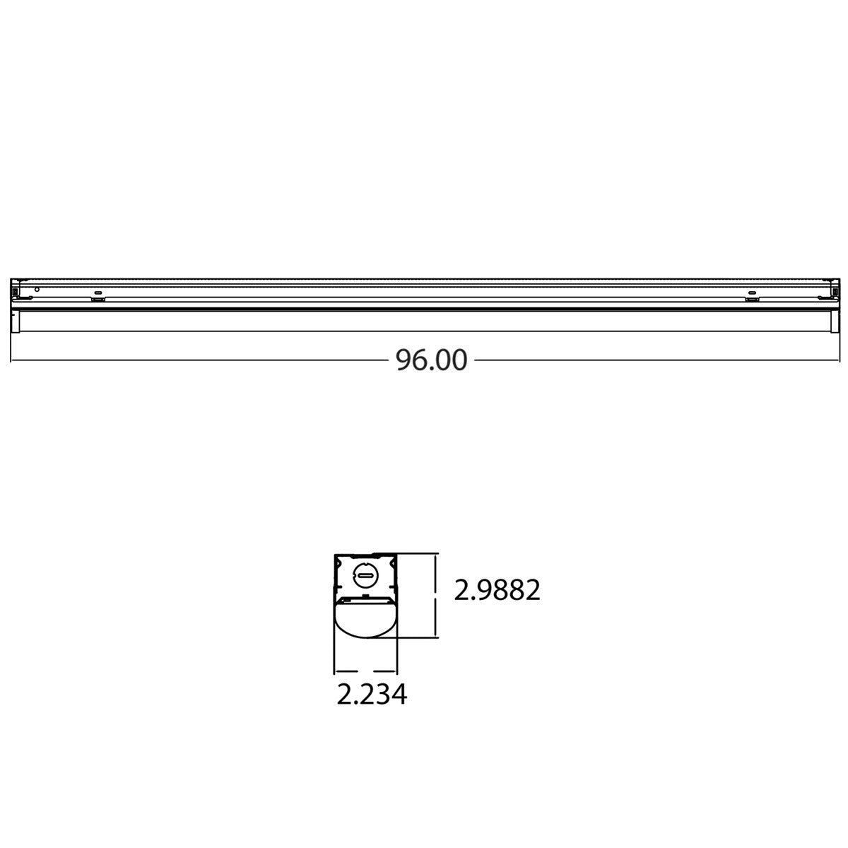 8ft LED Strip Light Fixture,10000 Lumens, 4000K, 120-277V - Bees Lighting