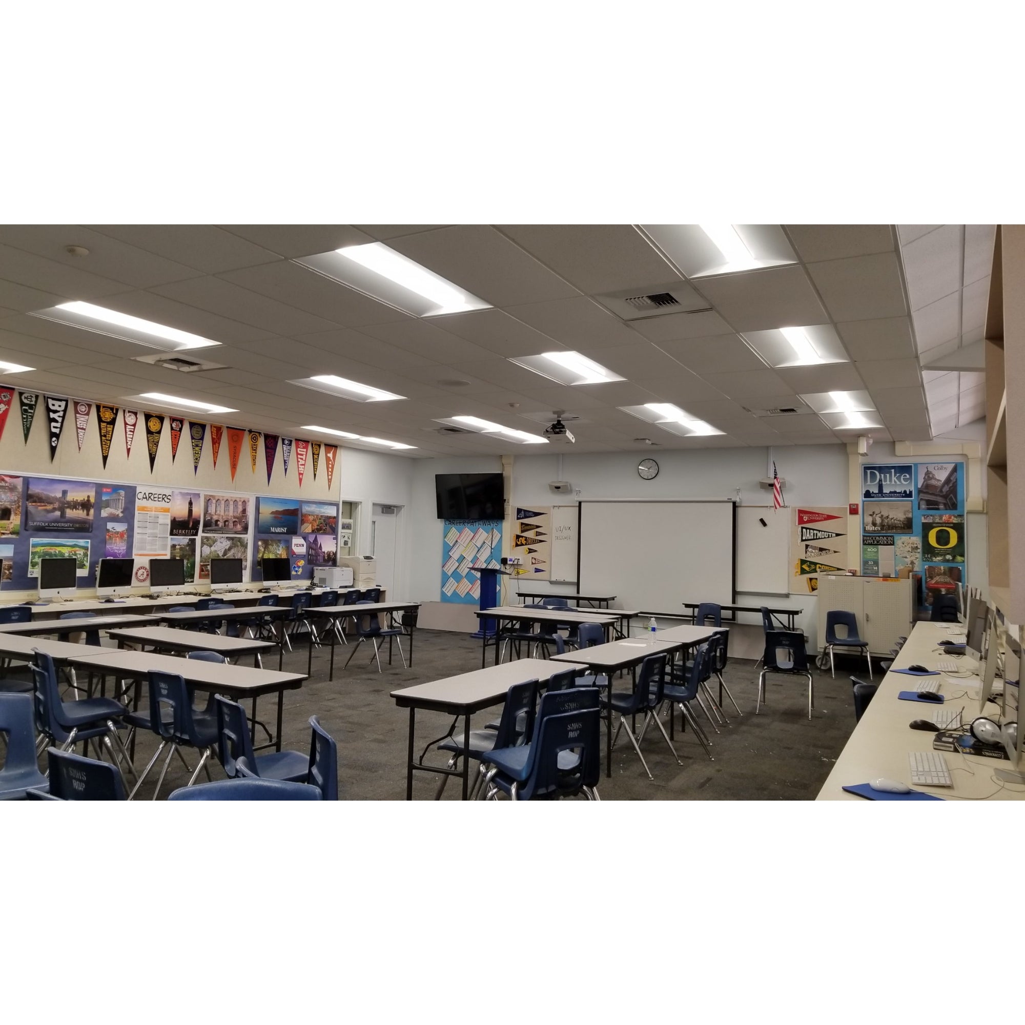 LED Troffer Light, Recessed Center Lensed Grid Luminaire - Bees Lighting