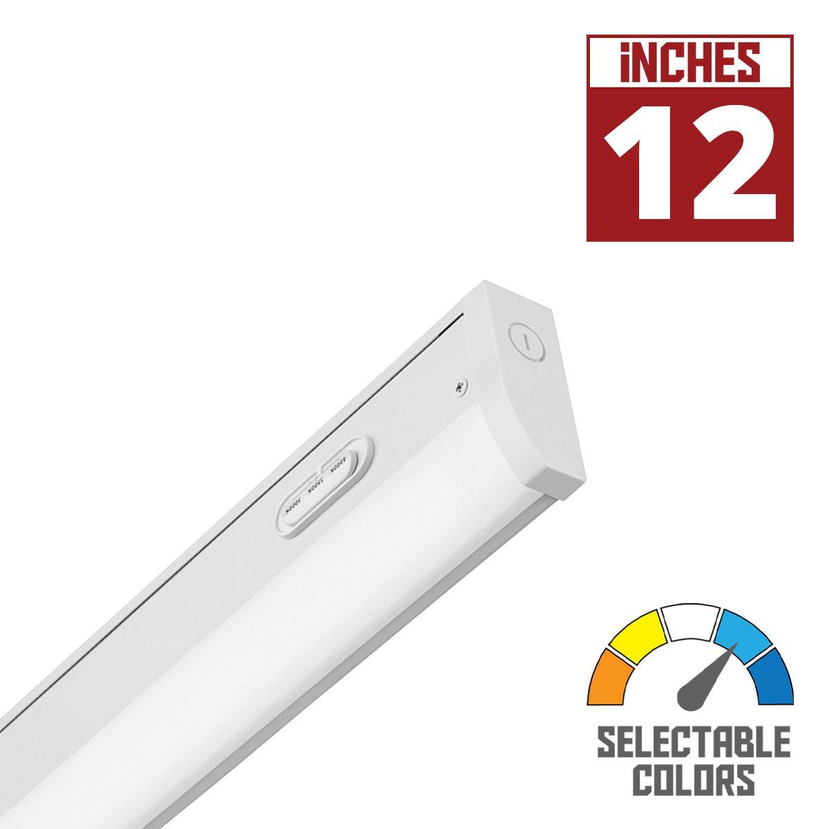 UCES 12 Inch Switchable White Under Cabinet LED Light, 492 Lumens, 27K/30K/35K, 120V - Bees Lighting