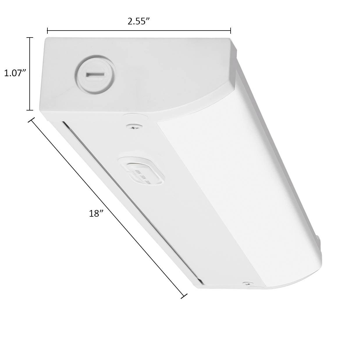 UCES 18 Inch Switchable White Under Cabinet LED Light, 646 Lumens, 27K/30K/35K, 120V