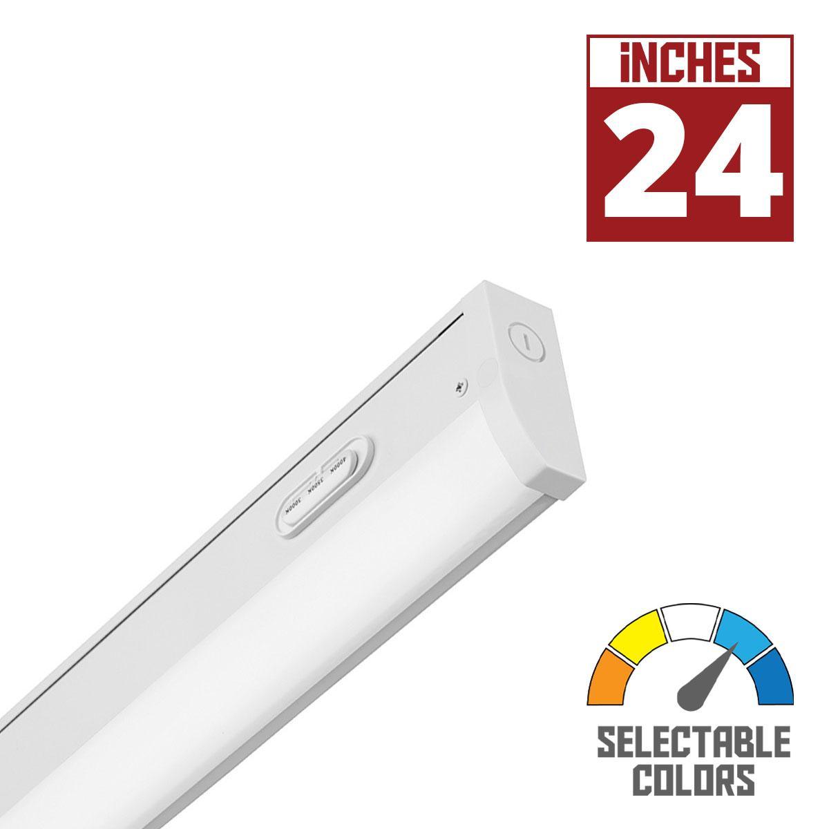 UCES 24 Inch Switchable White Under Cabinet LED Light, 853 Lumens, 27K/30K/35K, 120V