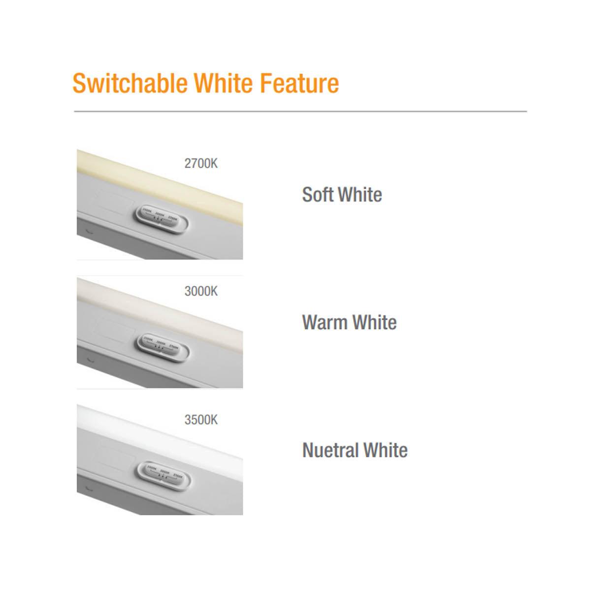 UCES 24 Inch Switchable White Under Cabinet LED Light, 853 Lumens, 27K/30K/35K, 120V - Bees Lighting