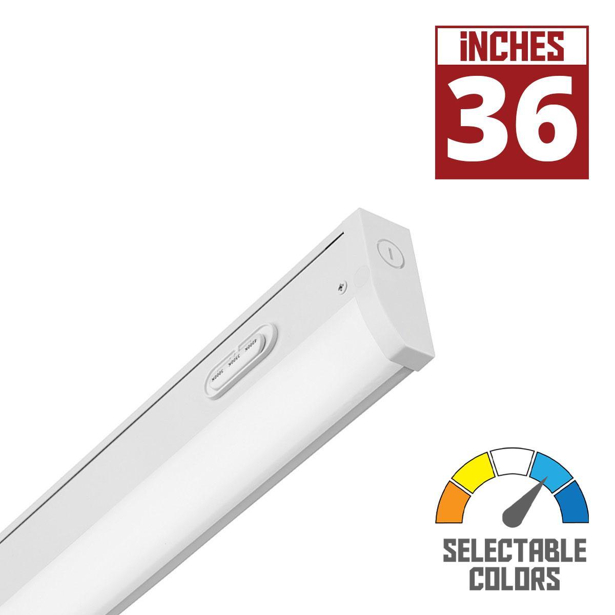 UCES 36 Inch Switchable White Under Cabinet LED Light, 1222 Lumens, 27K/30K/35K, 120V