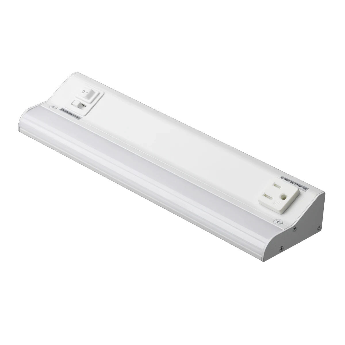 LED Courant 12" Under Cabinet LED Light with 15A Receptacle, Selectable CCT, 7.5 Watts, 120V, White - Bees Lighting