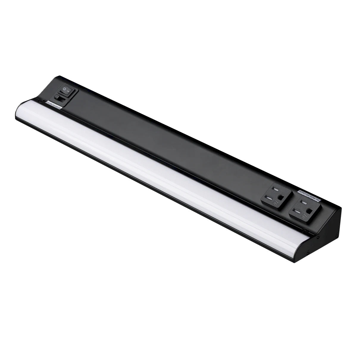 LED Courant 18" Under Cabinet LED Light with Two Receptacles, Selectable CCT, 12 Watts, 120V, Black - Bees Lighting