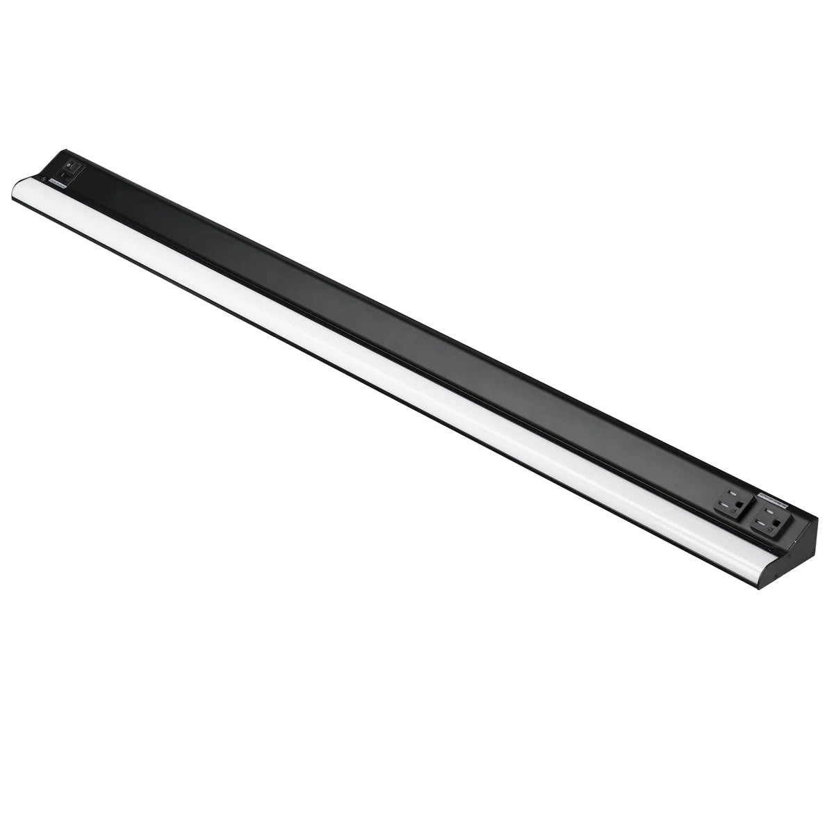 LED Courant 40" Under Cabinet LED Light with Two Receptacles, Selectable CCT, 25 Watts, 120V, Black - Bees Lighting