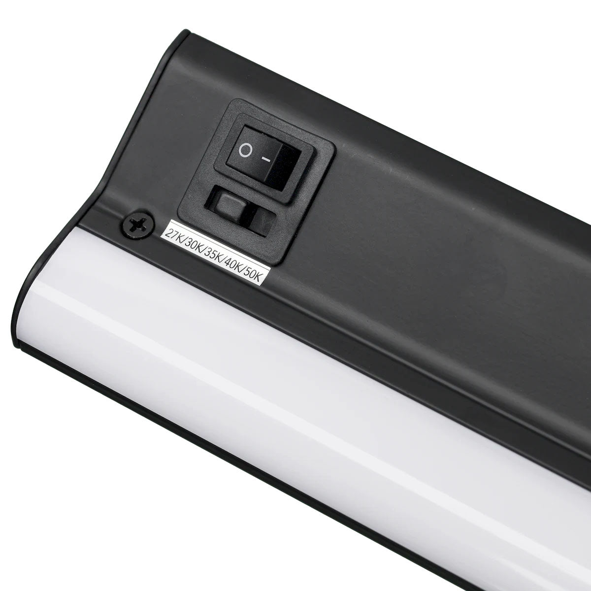 LED Courant 18" Under Cabinet LED Light with Two Receptacles, Selectable CCT, 12 Watts, 120V, Black - Bees Lighting