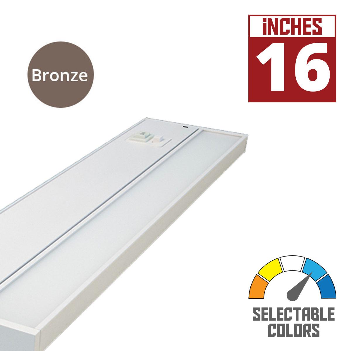 TunableTask 16 Inch Adjustable Kelvin LED Under Cabinet Lighting, 690 Lumens, 2700K to 5000K, 120V - Bees Lighting