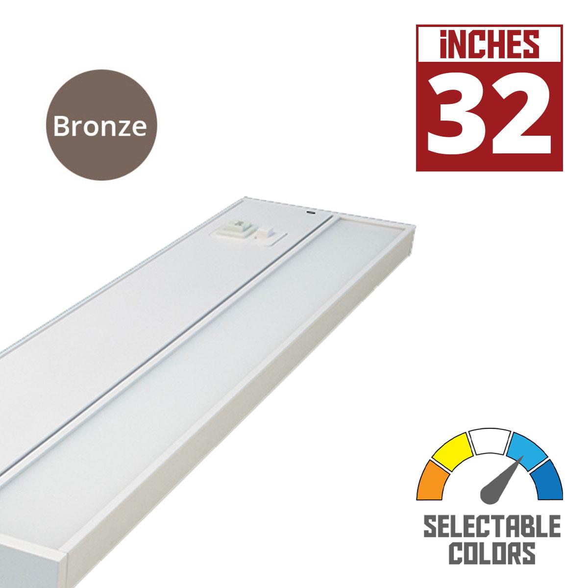 TunableTask 32 Inch Adjustable Kelvin LED Under Cabinet Lighting, 1220 Lumens, 2700K to 5000K, 120V - Bees Lighting