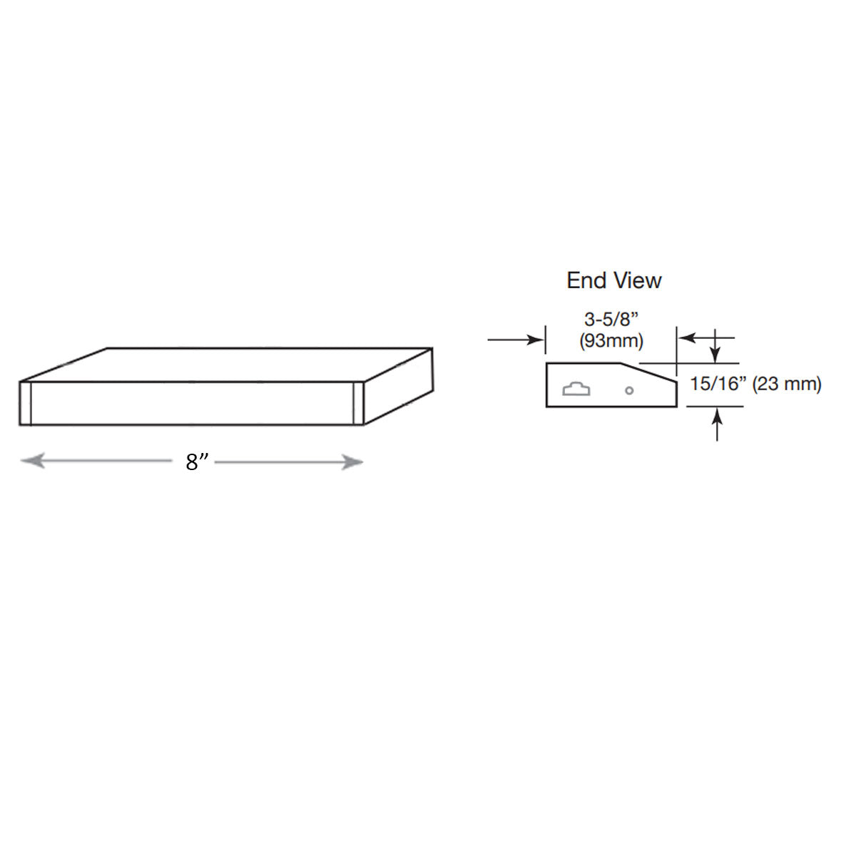 TunableTask 8" Adjustable Kelvin LED Under Cabinet Light, 430 Lm, 2700K to 5000K, 120V, Bronze - Bees Lighting