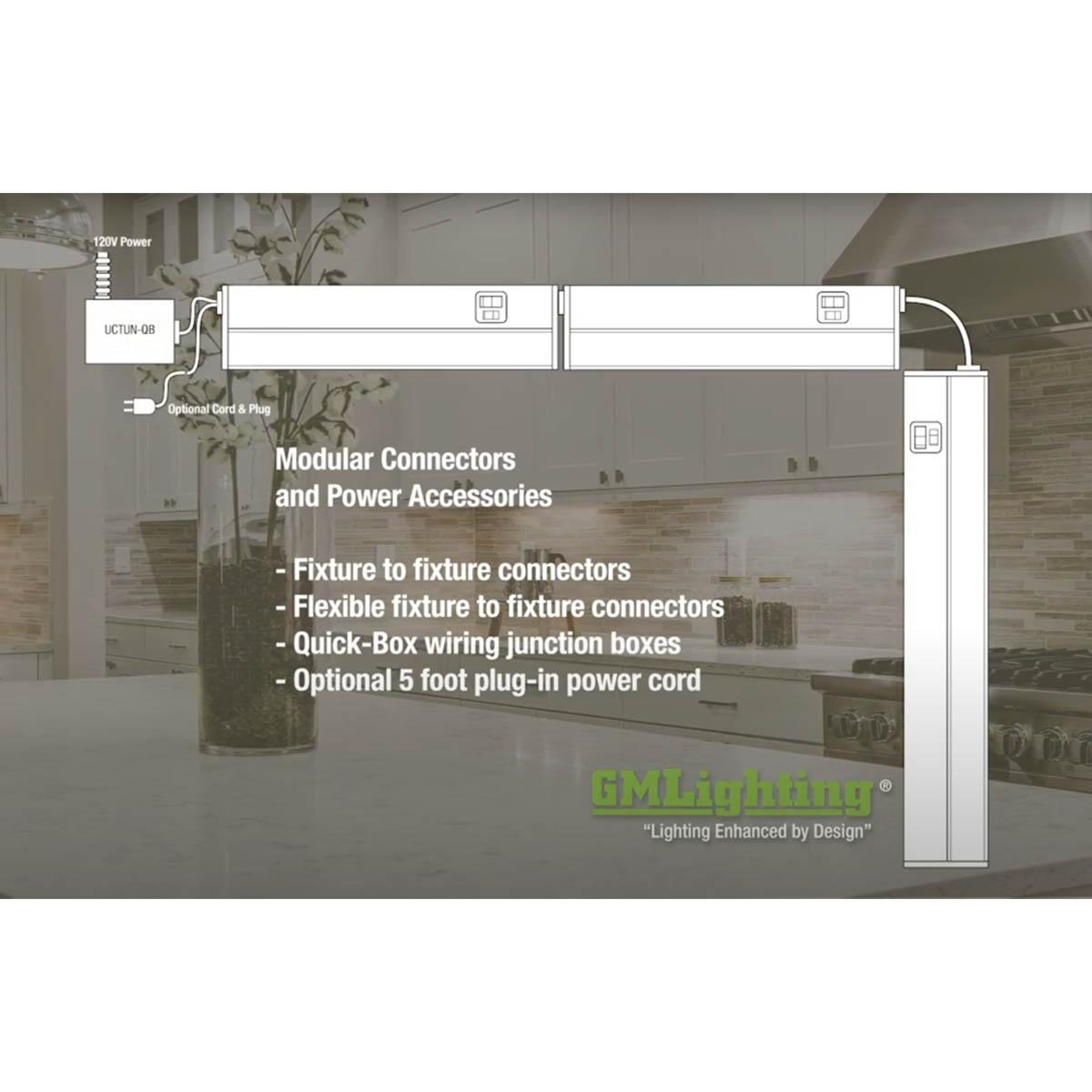 TunableTask 8" Adjustable Kelvin LED Under Cabinet Light, 430 Lm, 2700K to 5000K, 120V, White - Bees Lighting