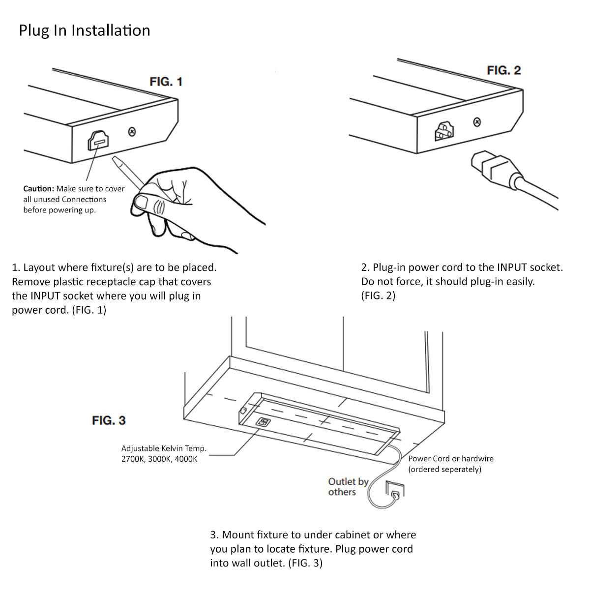 TunableTask 8" Adjustable Kelvin LED Under Cabinet Light, 430 Lm, 2700K to 5000K, 120V, White - Bees Lighting
