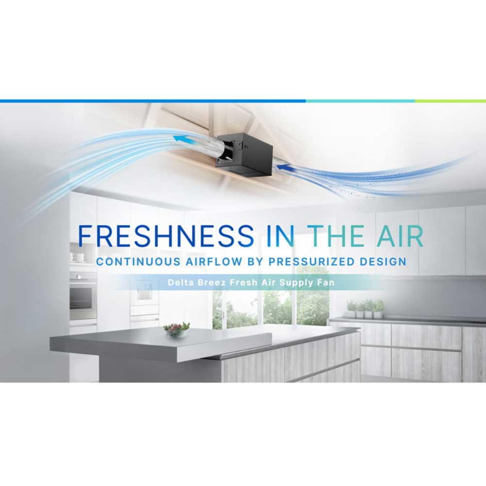 Delta BreezFresh Adjustable 30 to 200 CFM Fresh Air Supply Bathroom Fan - Bees Lighting