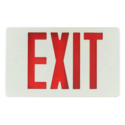 LED Exit Sign, Single/Double Face, Red Letters, White, Remote Capable - Bees Lighting