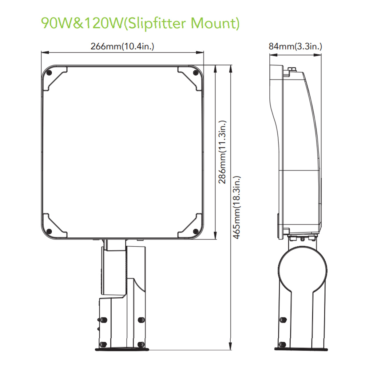 LED Flood Light, 19000 Lm, 120W, 30K|40K|50K, Photocell & Slipfitter Mount, 120-277V - Bees Lighting