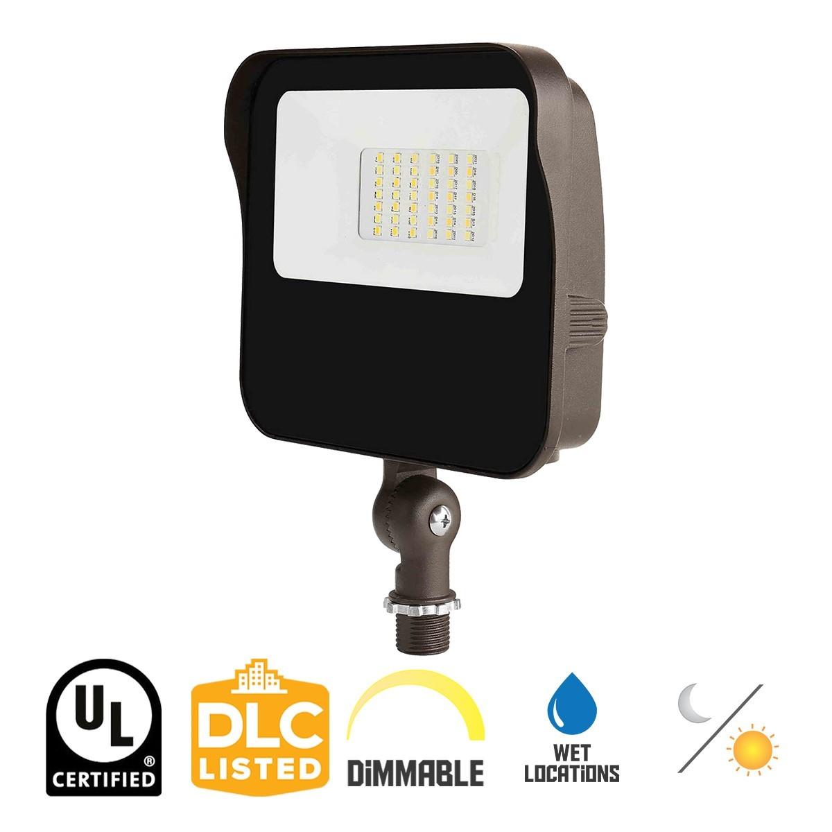 LED Flood Light, 2300 Lm, 15W, 30K|40K|50K, Knuckle, 120-277V - Bees Lighting