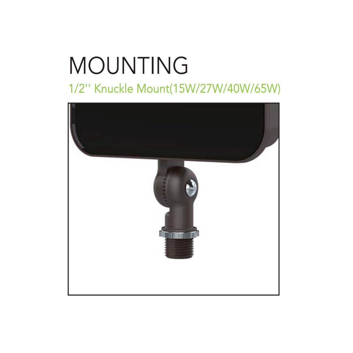 LED Flood Lights, 3800 Lm, 27W, 30K|40K|50K, Knuckle, 120-277V - Bees Lighting
