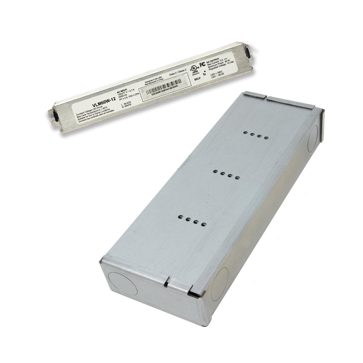VLM 96 Watts 24VDC LED Driver with Lo-Pro Junction Box, PWM Dimming, 120-277V - Bees Lighting