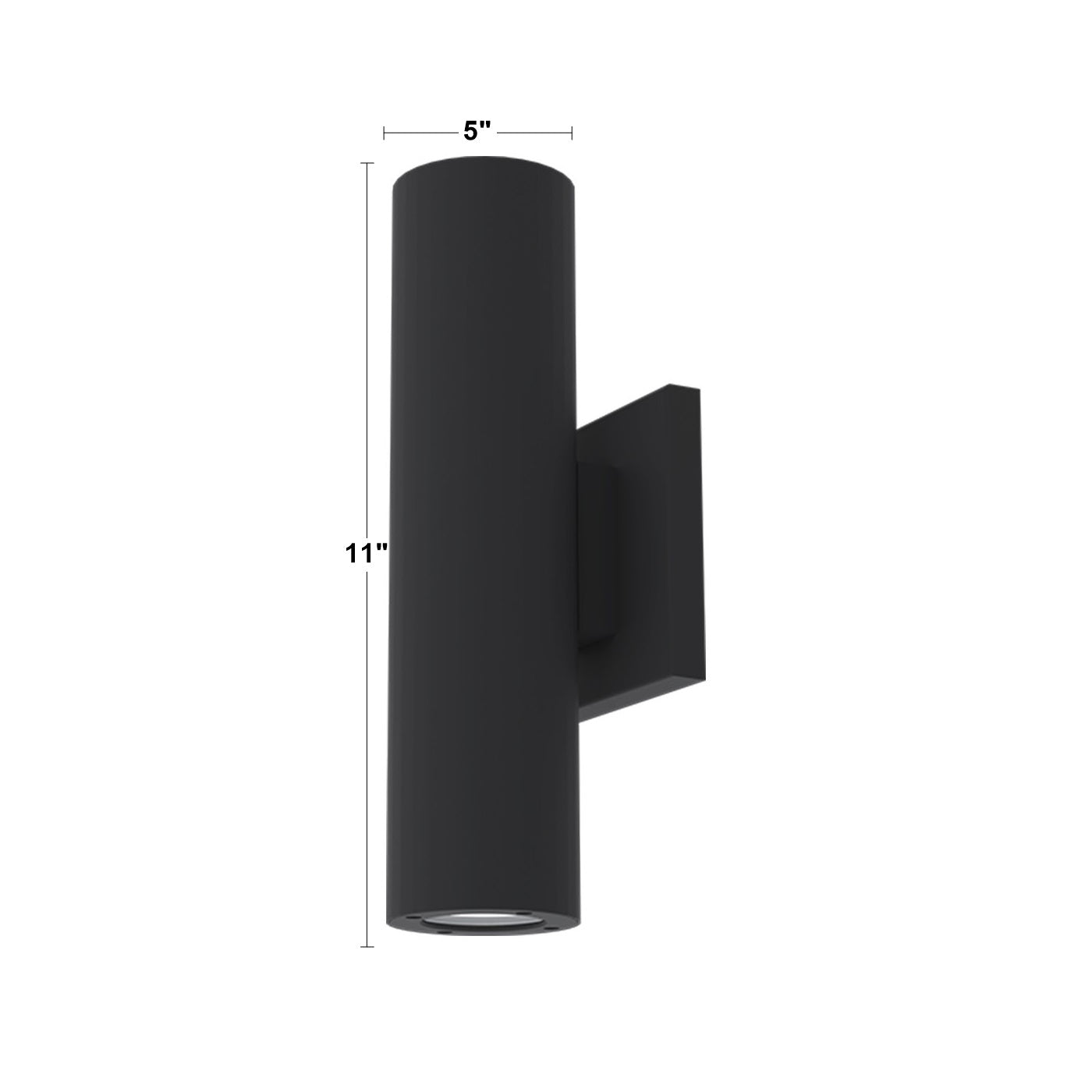 LED Outdoor Cylinder Light, 10W, 800 Lumens, 30K/40K/50K, 120V, Black - Bees Lighting