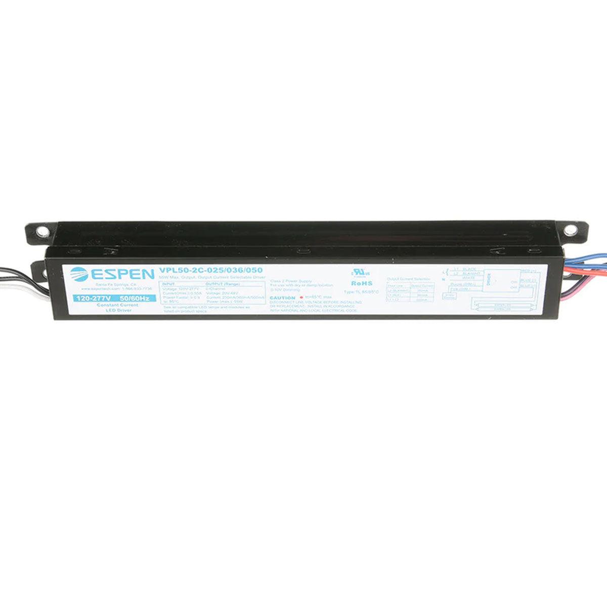 CoreTech VPL LED Driver, 35W, Selectable Constant Current 250-360mA, 0-10V Dimming, 2 Channels, 120-277V Input