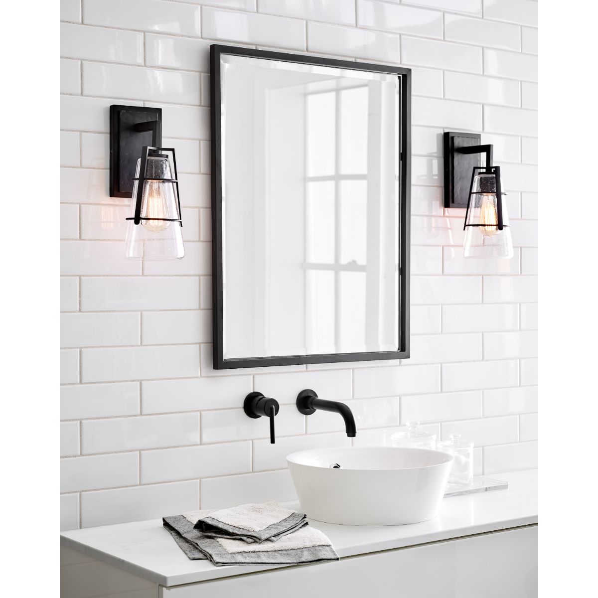 Adelaide 14 in. Armed Sconce Black Finish
