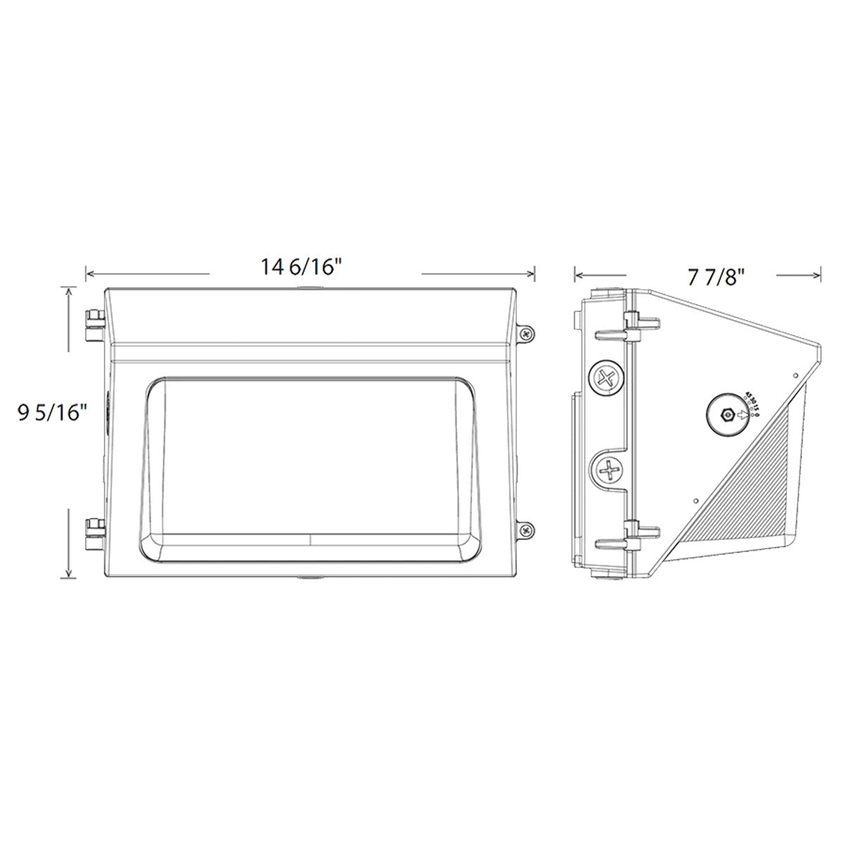 LED Wall Pack, 9000 Lumens, 60W, 30K/40K/50K, 120/277V, Adjustable Throw - Bees Lighting